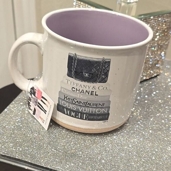 Chic Designer White and Purple Mug - Picture 5 of 5